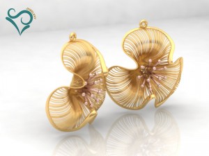 gold earrings and ring wedding jewellry 3d printable 3D-Druckmodell