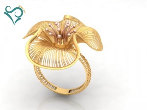 gold earrings and ring wedding jewellry 3d printable 3D-Druckmodell