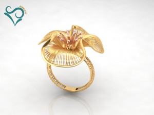 gold earrings and ring wedding jewellry 3d printable 3D-Druckmodell
