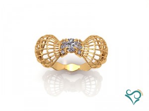 diamond gold ring gemstone printable jewelry 3D-printmodel