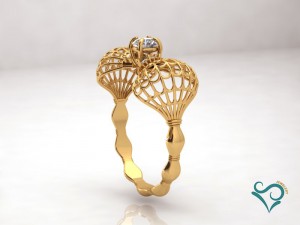 diamond gold ring gemstone printable jewelry 3D-printmodel