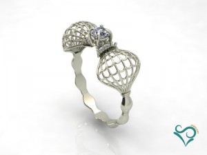 diamond gold ring gemstone printable jewelry 3D-printmodel
