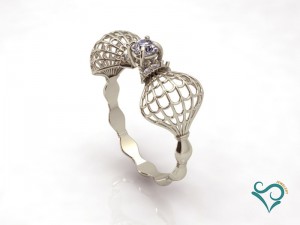 diamond gold ring gemstone printable jewelry 3D-printmodel