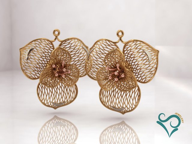 gold earrings engagement jewel printable earring 3D Print Model .c4d .max .obj .3ds .fbx .stl .blend 