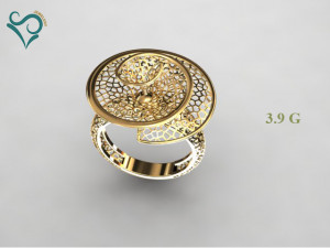 gold ring flower design woman wedding ring 3d print model 3D-Druckmodell