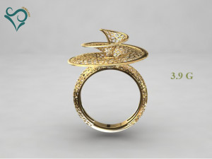 gold ring flower design woman wedding ring 3d print model 3D-Druckmodell