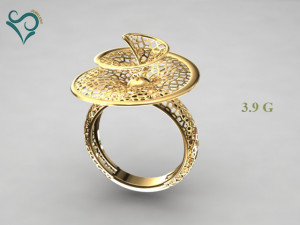 gold ring flower design woman wedding ring 3d print model 3D-Druckmodell
