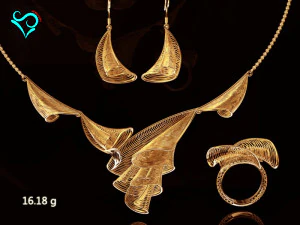 gold ring whole set wire design printable jewel 3d print model gold ring whole set wire des 3D Print Model