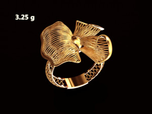 gold ring flower ring engagement jewelry 3d print model 3D Print Model