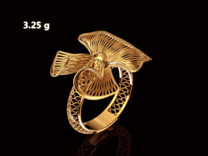 gold ring flower ring engagement jewelry 3d print model 3D 프린트 모델
