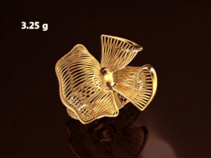 gold ring flower ring engagement jewelry 3d print model 3D 프린트 모델