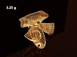gold ring flower ring engagement jewelry 3d print model 3D 프린트 모델