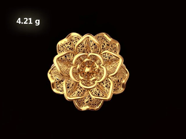 gold ring flower design woman wedding ring 3d print model 3D Print Model .c4d .max .obj .3ds .fbx .stl .blend 