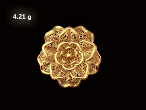 gold ring flower design woman wedding ring 3d print model 3D Print Model