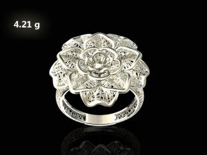 gold ring flower design woman wedding ring 3d print model 3D Print Model