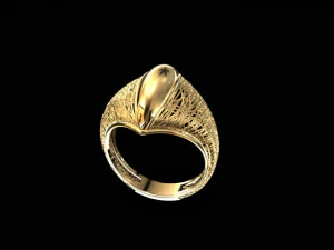 gold ring with stone 3d jewel 3d print model 3D Print Model