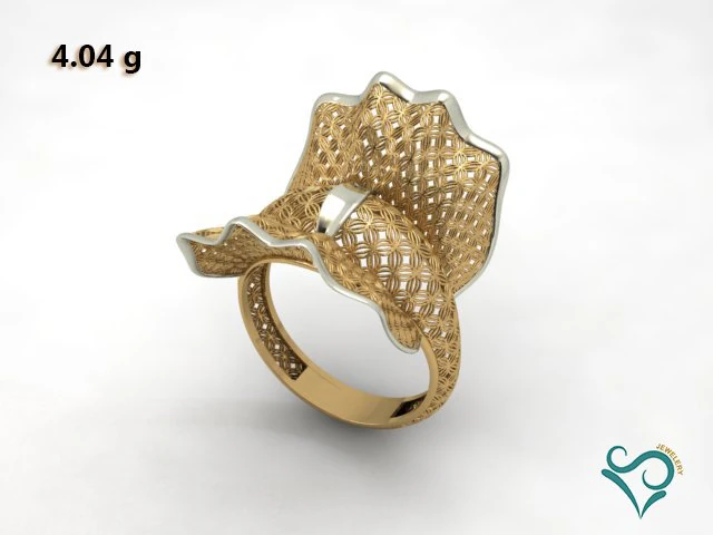 golden flower ring 3d ring 3d print model 3D Print Model .c4d .max .obj .3ds .fbx .stl .blend