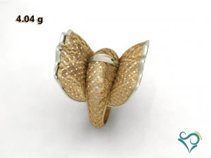 golden flower ring 3d ring 3d print model 3D Print Model