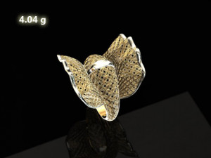 golden flower ring 3d ring 3d print model 3D-Druckmodell