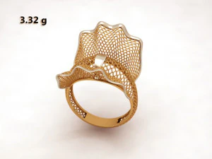 gold ring flower design woman wedding ring 3d print model 3D Print Model