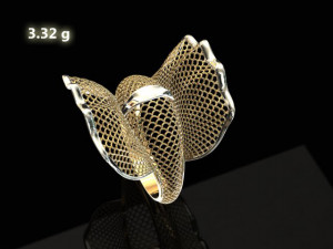 gold ring flower design woman wedding ring 3d print model 3D Baskı Modeli