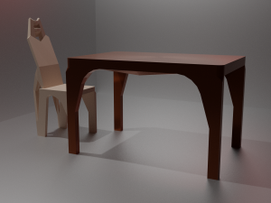 Table and chair Modello 3D