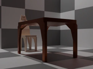 Table and chair 3D Model
