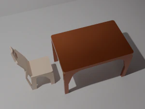 Table and chair 3D Model