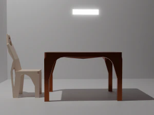Table and chair 3D Model