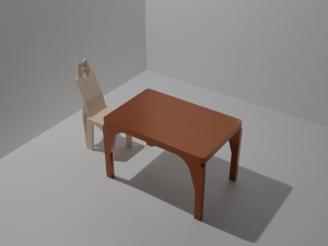 Table and chair 3D 模型
