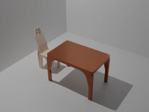Table and chair 3D Model