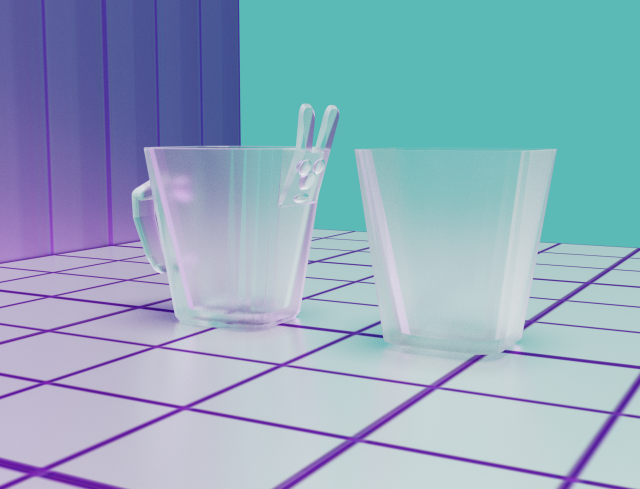 Two glass mugs Modelo 3D .c4d .max .obj .3ds .fbx .stl .blend 