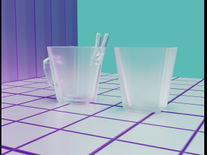 Two glass mugs 3D Model