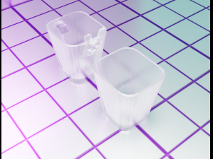 Two glass mugs Modelo 3D
