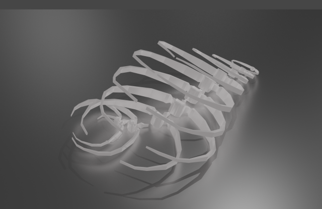 Set of vertebrae with ribs 3D Model .c4d .max .obj .3ds .fbx .stl .blend 