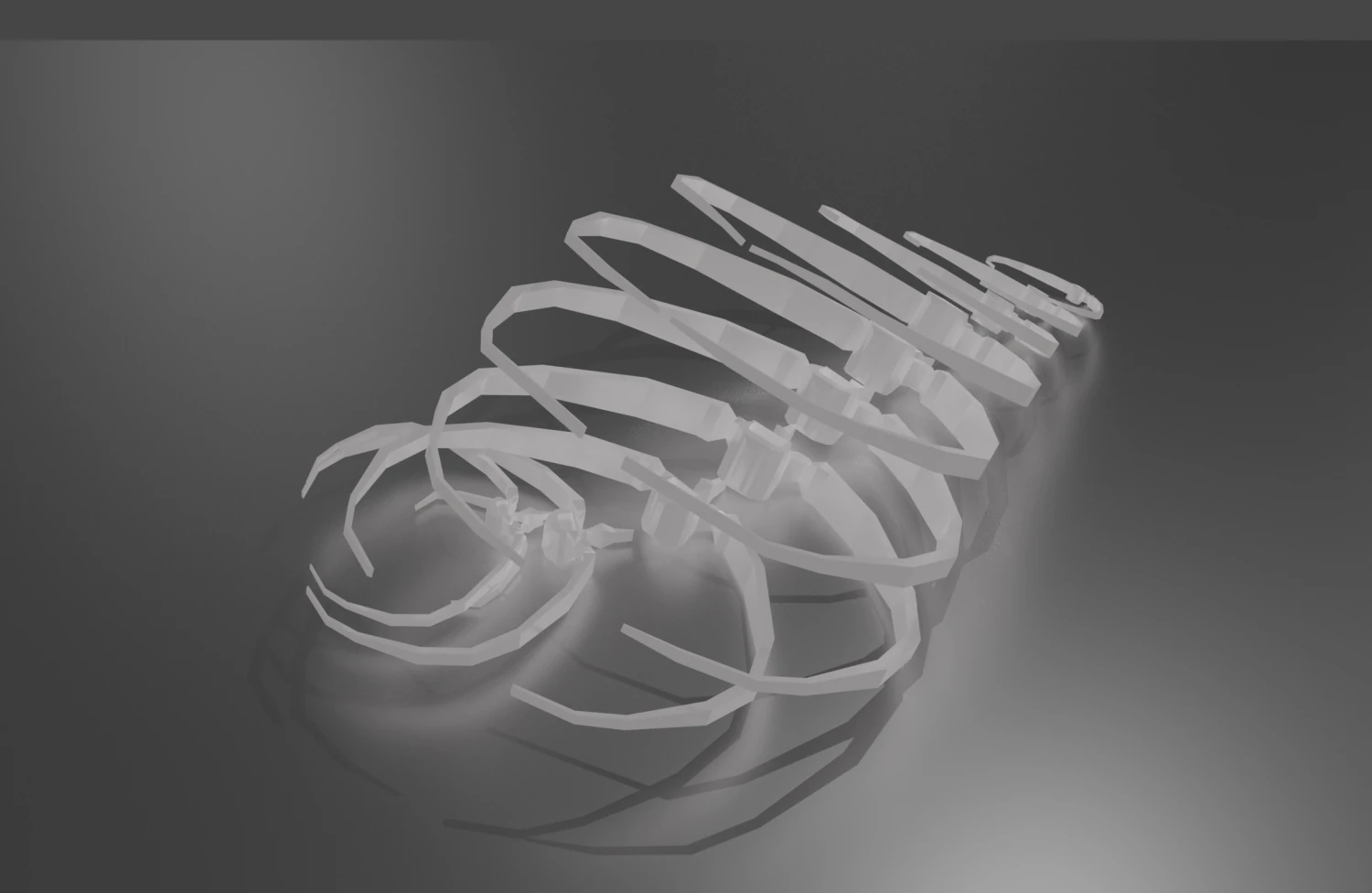Set of vertebrae with ribs 3D Model .c4d .max .obj .3ds .fbx .stl .blend 