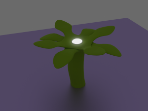 Six-leaf ancient fern with glow seed 3D Model
