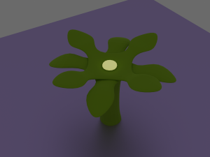 Six-leaf ancient fern with glow seed 3D Model