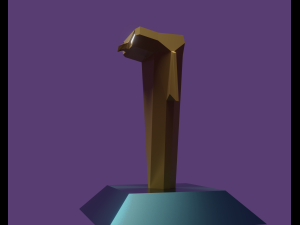 Gold owl award or lamp 3D Модель