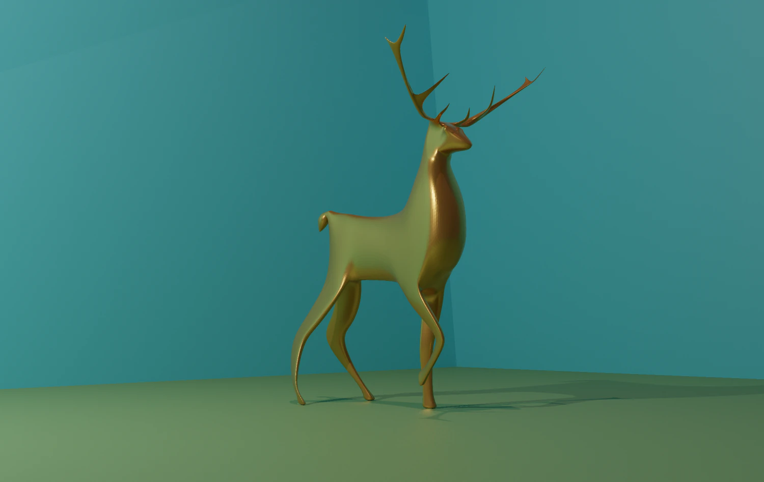 Deer with thin antlers 3D Model .c4d .max .obj .3ds .fbx .stl .blend 
