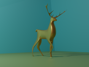 Deer with thin antlers 3D Model