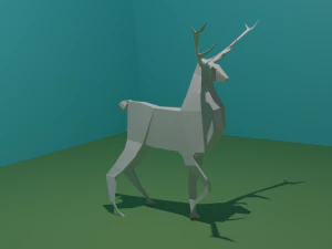 Deer with thin antlers 3D Model