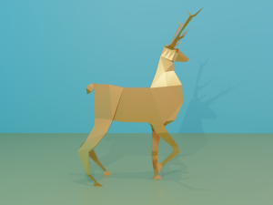 Deer with thin antlers Modello 3D