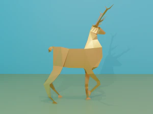 Deer with thin antlers 3D Model