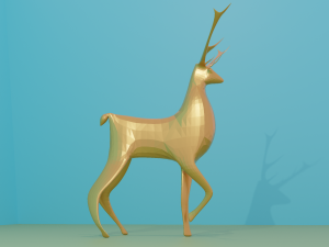Deer with thin antlers Modello 3D