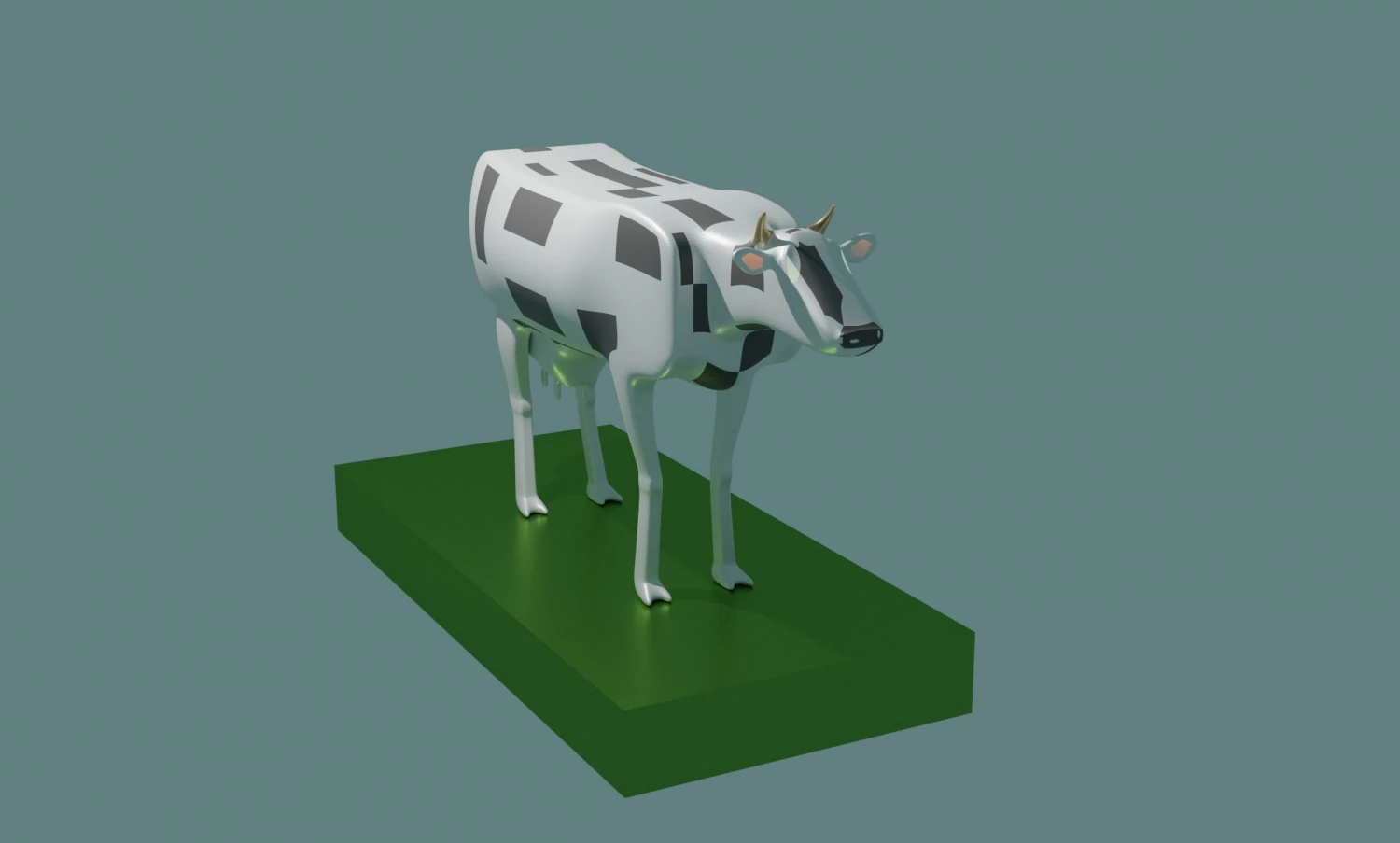 Simple cow 3D Model .c4d .max .obj .3ds .fbx .stl .blend