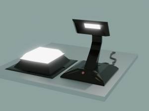 Simple table and well lamps 3D Model