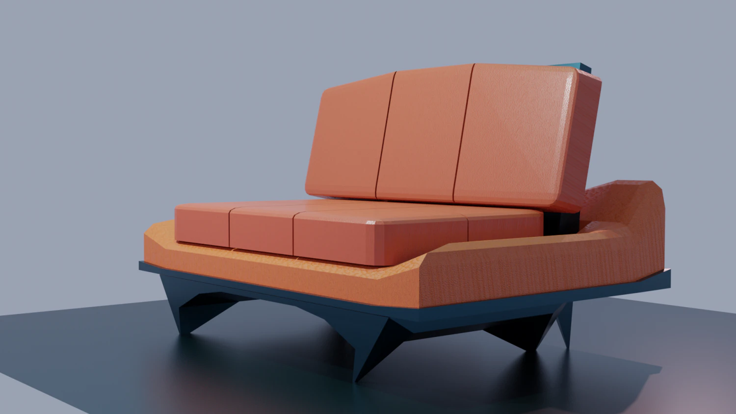 A simple sofa with a metal bottom and back 3D Model .c4d .max .obj .3ds .fbx .stl .blend 