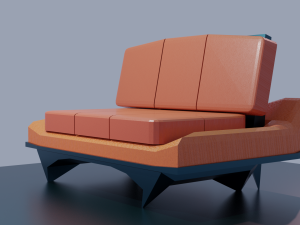 A simple sofa with a metal bottom and back Modello 3D