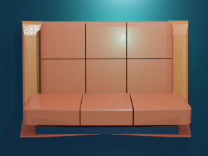 A simple sofa with a metal bottom and back 3D Модель